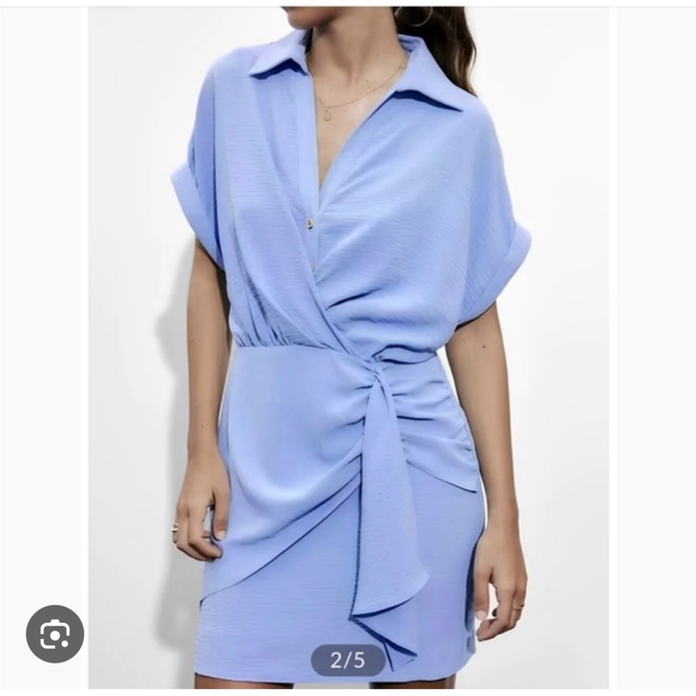 Commense Blue Wrap Dress. EUC